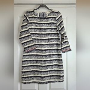 ANTHRO Mystree Black & White Long Sleeve Shift Dress - Size Sm